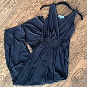 Gilli Elegant Black Faux Wrap V-Neck Jumpsuit Wantable Small